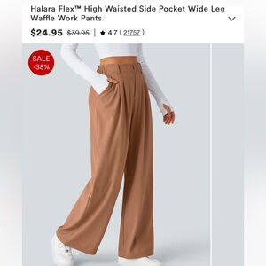 Halara Flex™ High Waisted Side Pocket Wide Leg
Waffle Work Pants